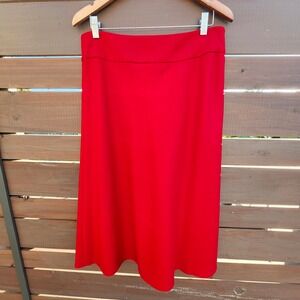 Talbots Petites‎ Red Wool Midi Skirt Career Work Office 10p Classic Timeless
